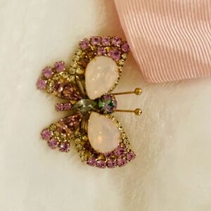 Loren Hope Pink and Gold Butterfly Brooch